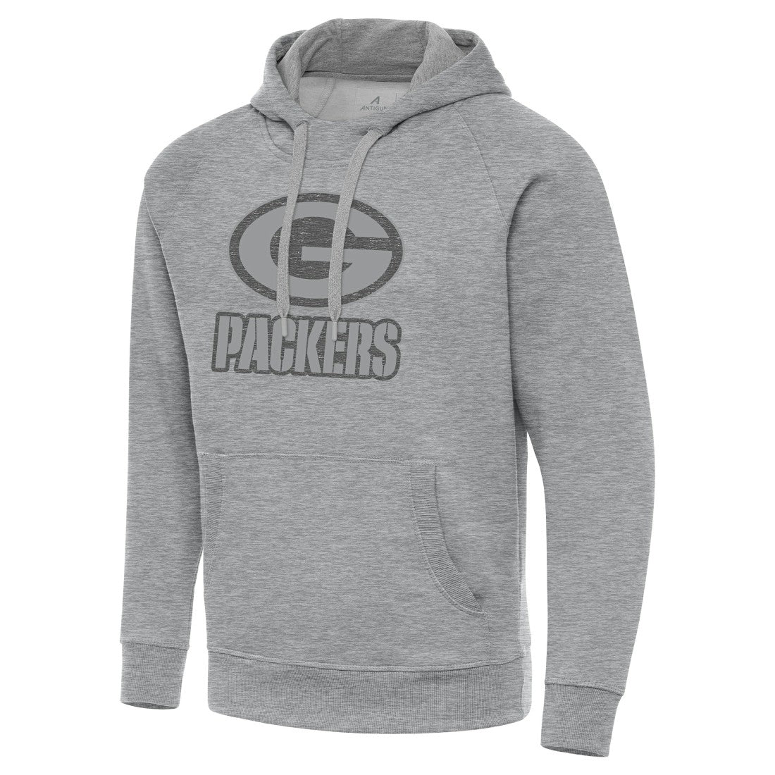 Green Bay Packers Antigua Victory Hoodie - Heather Gray on sale