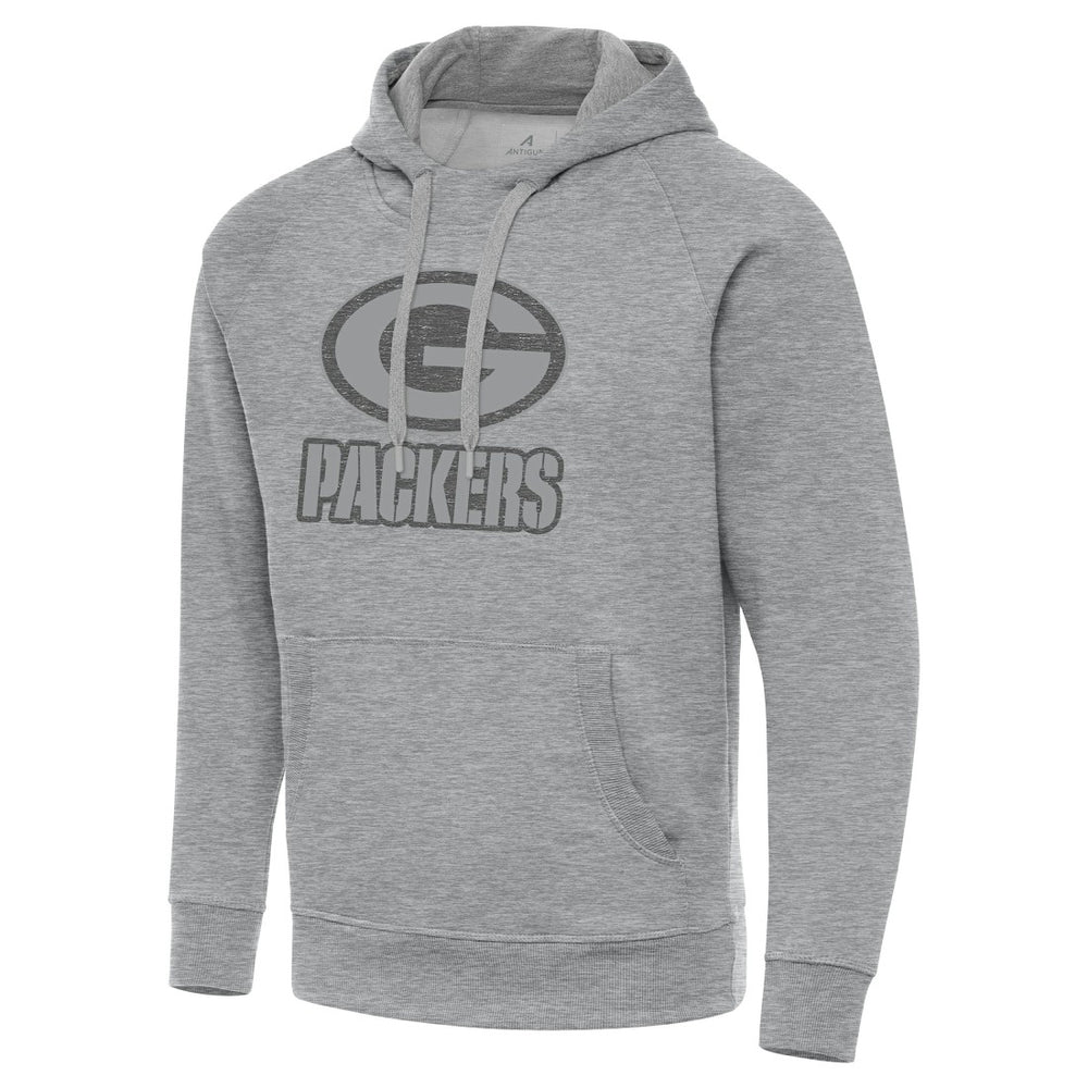 Green Bay Packers Antigua Victory Hoodie - Heather Gray on sale