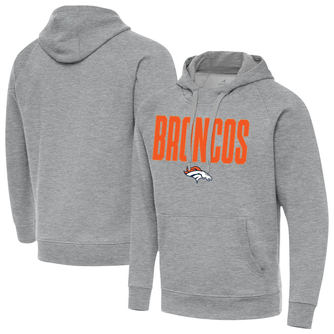 Denver Broncos Antigua Victory Hoodie - Heather Gray discount
