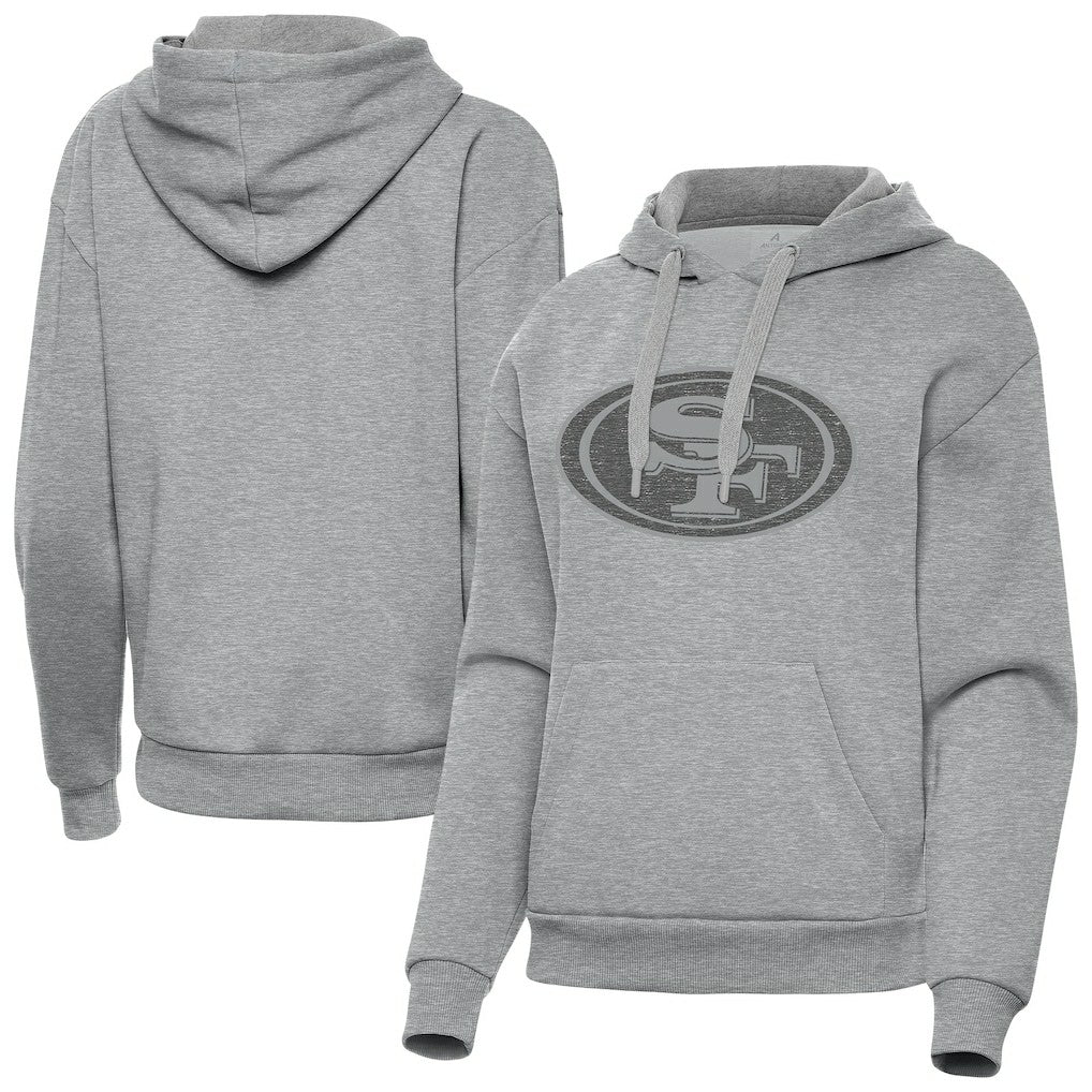 San Francisco 49ers Antigua Women's Victory Hoodie - Heather Gray for sale