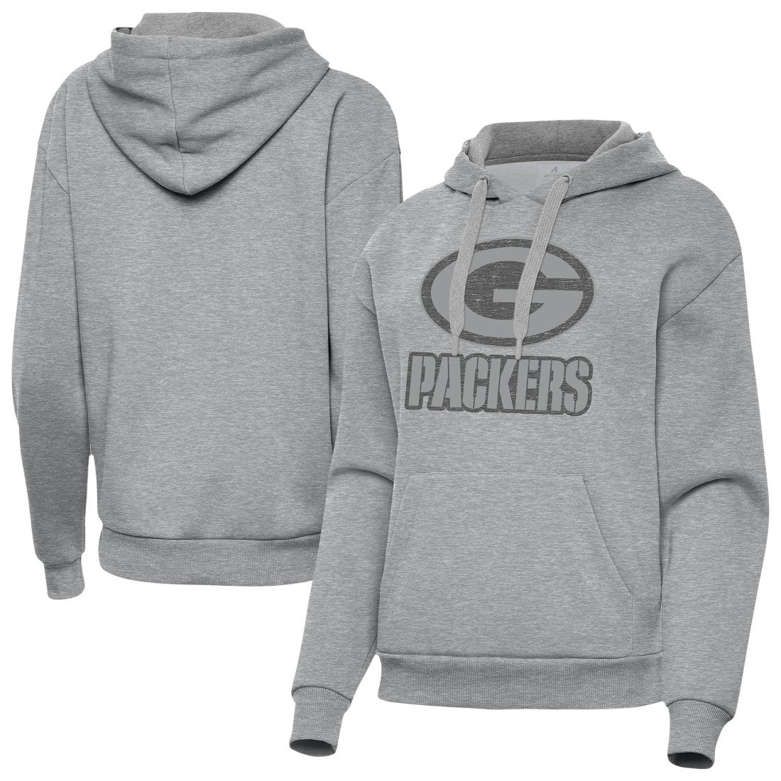 Green Bay Packers Antigua Women's Victory Hoodie - Heather Gray for sale