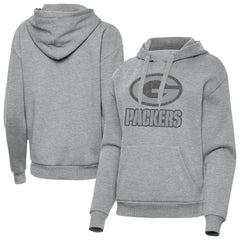 Green Bay Packers Antigua Women's Victory Hoodie - Heather Gray for sale