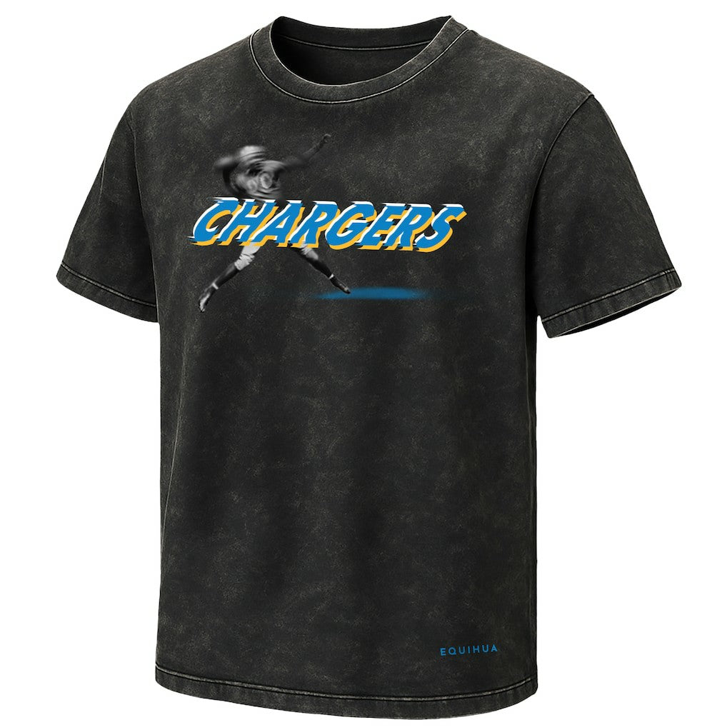 Los Angeles Chargers EQUIHUA Retro T-Shirt - Black sale