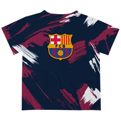 Barcelona Vive La Fete Youth Paint Brush T-Shirt - Navy cheap