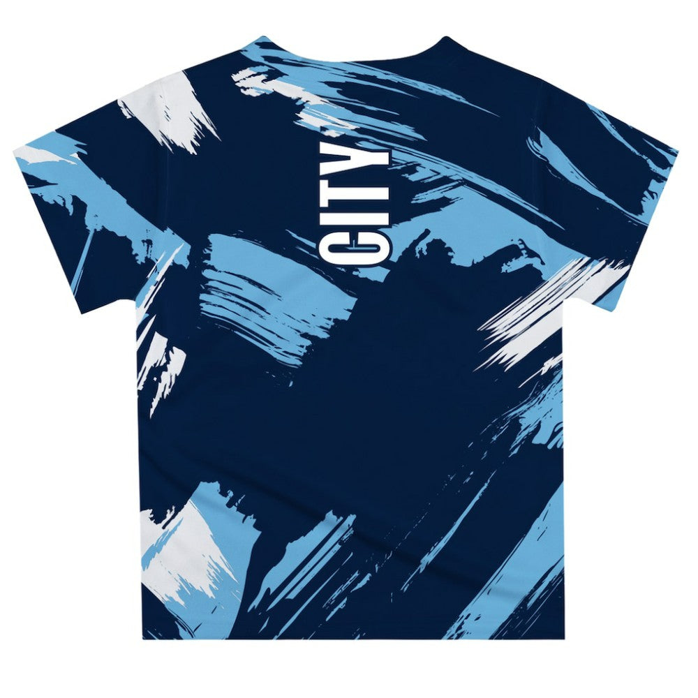 Manchester City Vive La Fete Youth Paint Brush T-Shirt - Navy discount