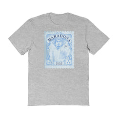 Diego Maradona Argentina National Team Vive La Fete Women's Vintage Stamp T-Shirt - Gray online