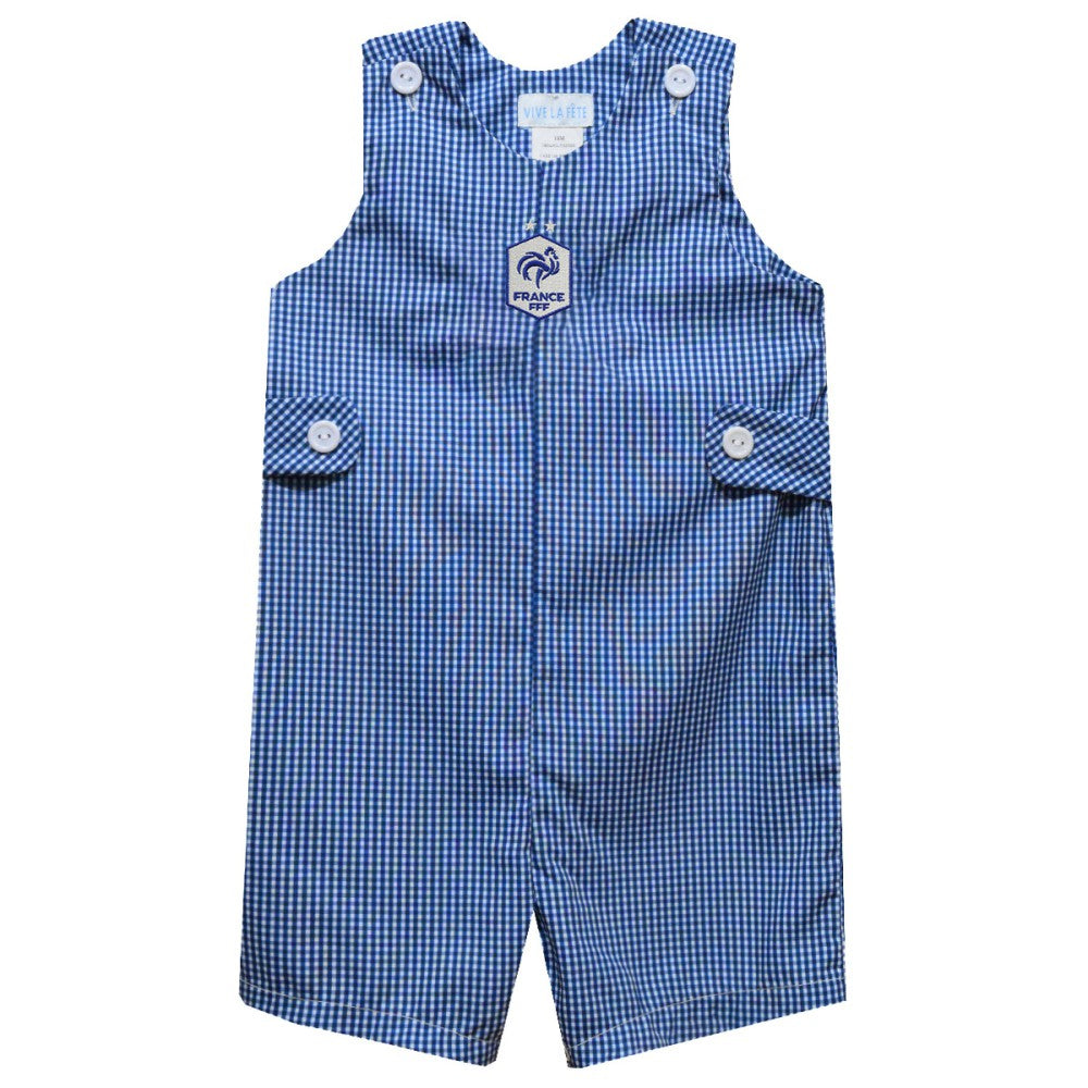France National Team Vive La Fete Toddler Gingham Jon Jon Romper for sale - Royal