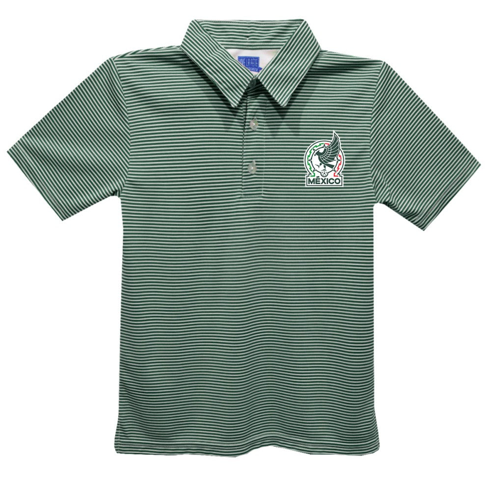 Mexico National Team Vive La Fete Youth Pencil Stripe Polo - Green discount