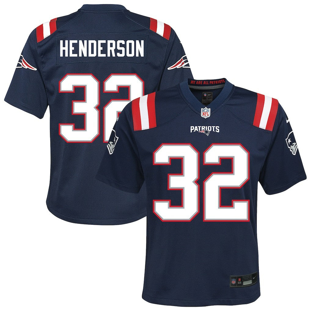 TreVeyon Henderson New England Patriots Youth Team Game Jersey - Navy online