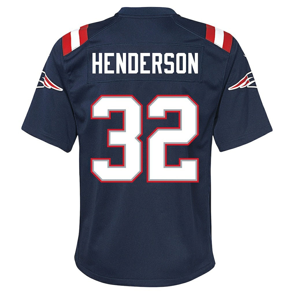TreVeyon Henderson New England Patriots Youth Team Game Jersey - Navy online