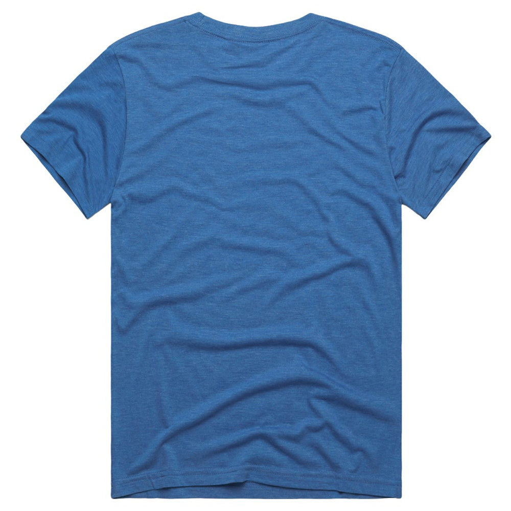 Barry Sanders Detroit Lions Homage Unisex Retired Player Classic Caricature Tri-Blend T-Shirt - Blue for sale