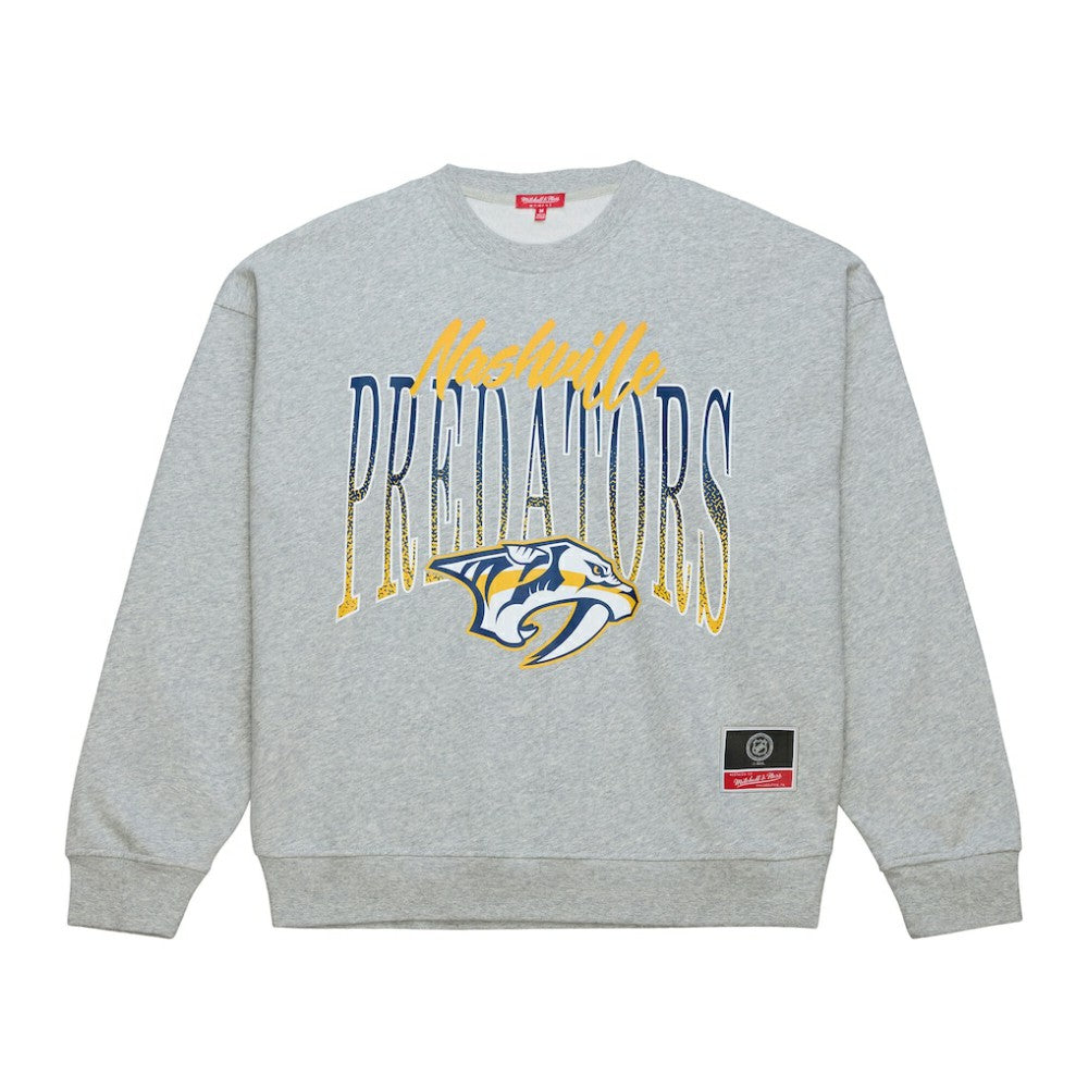 Nashville Predators Mitchell & Ness Women's Hockey Night Sweatshirt - Heather Gray Sweatshirts