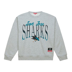San Jose Sharks Mitchell & Ness Women's Hockey Night Sweatshirt - Heather Gray Sweatshirts