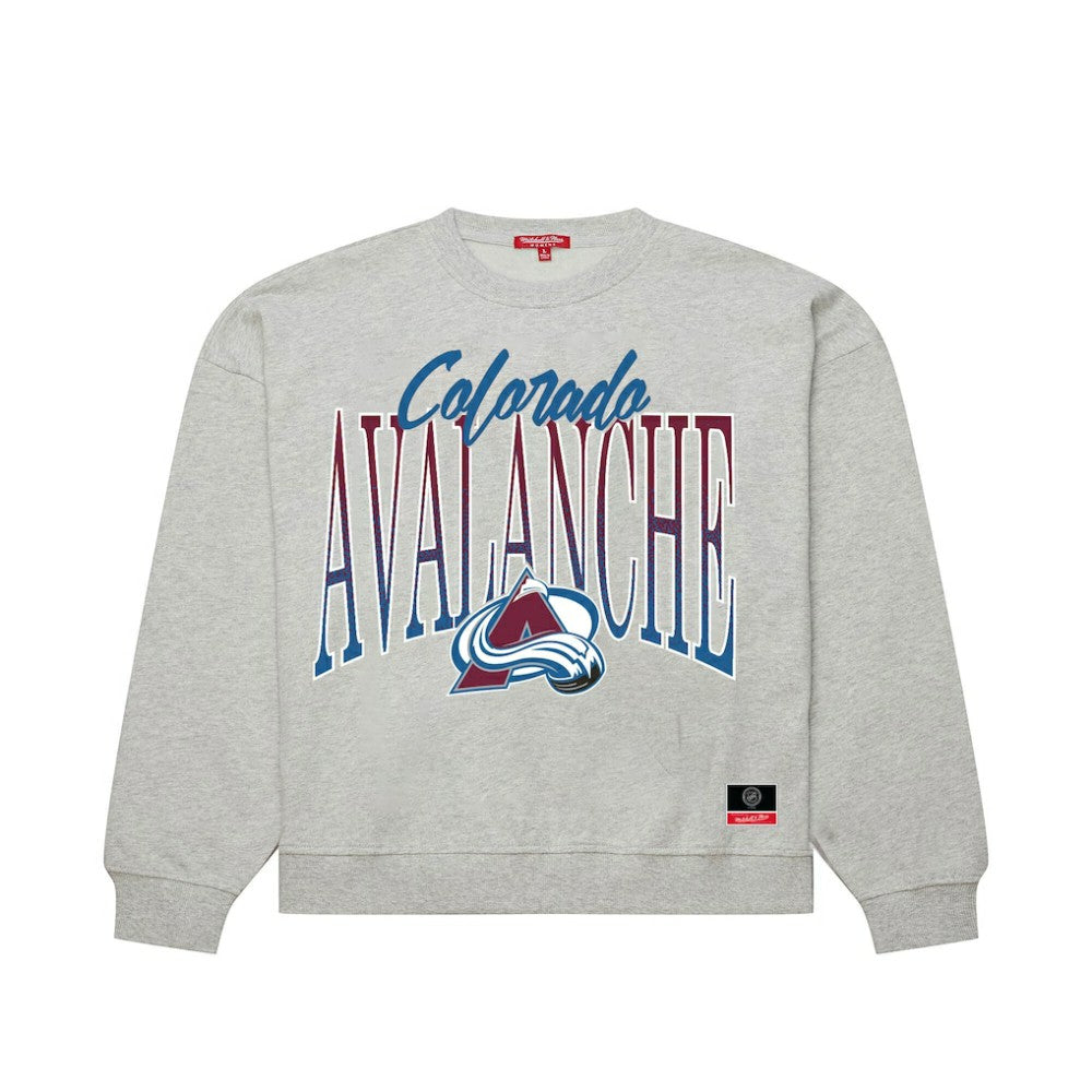 Colorado Avalanche Mitchell & Ness Women's Hockey Night Sweatshirt - Heather Gray Sweatshirts