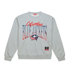 Columbus Blue Jackets Mitchell & Ness Women's Hockey Night Sweatshirt - Heather Gray Sweatshirts