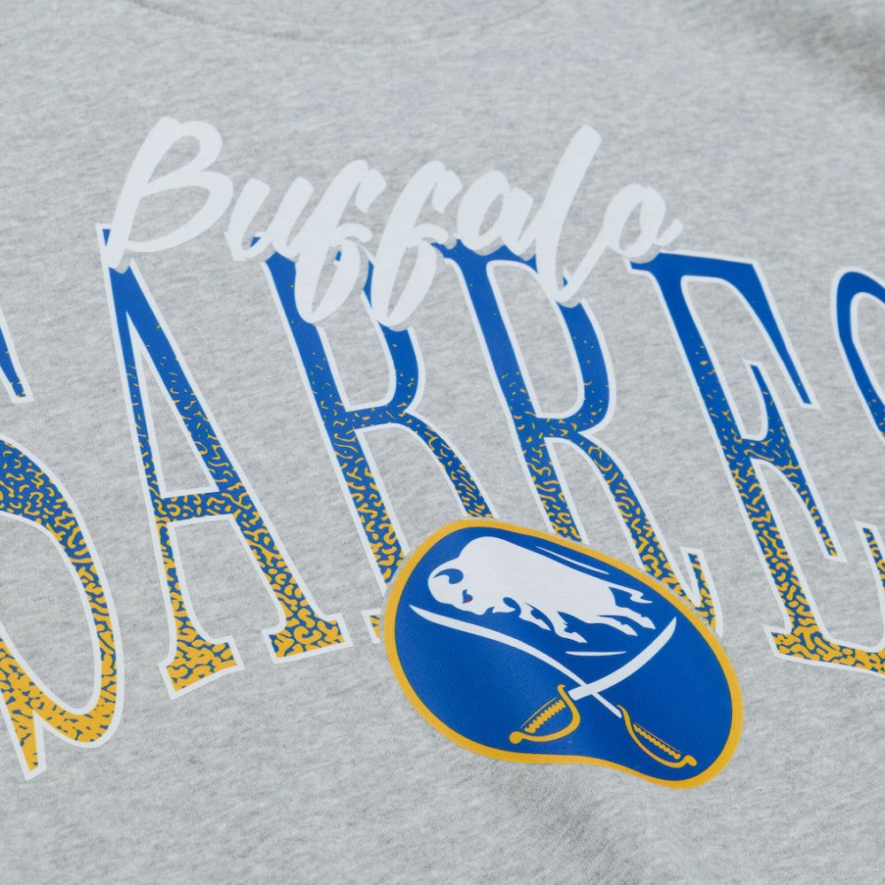 Buffalo Sabres Mitchell & Ness Women's Hockey Night Sweatshirt - Heather Gray Sweatshirts