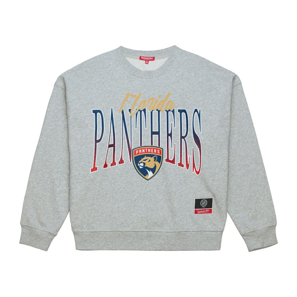 Florida Panthers Mitchell & Ness Women's Hockey Night Sweatshirt - Heather Gray Sweatshirts