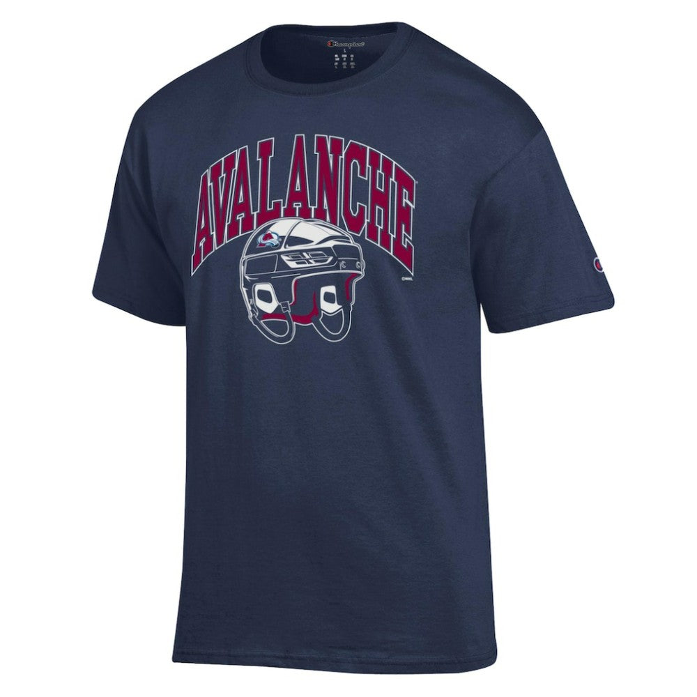 Colorado Avalanche Champion Helmet T-Shirt - Navy T-shirts