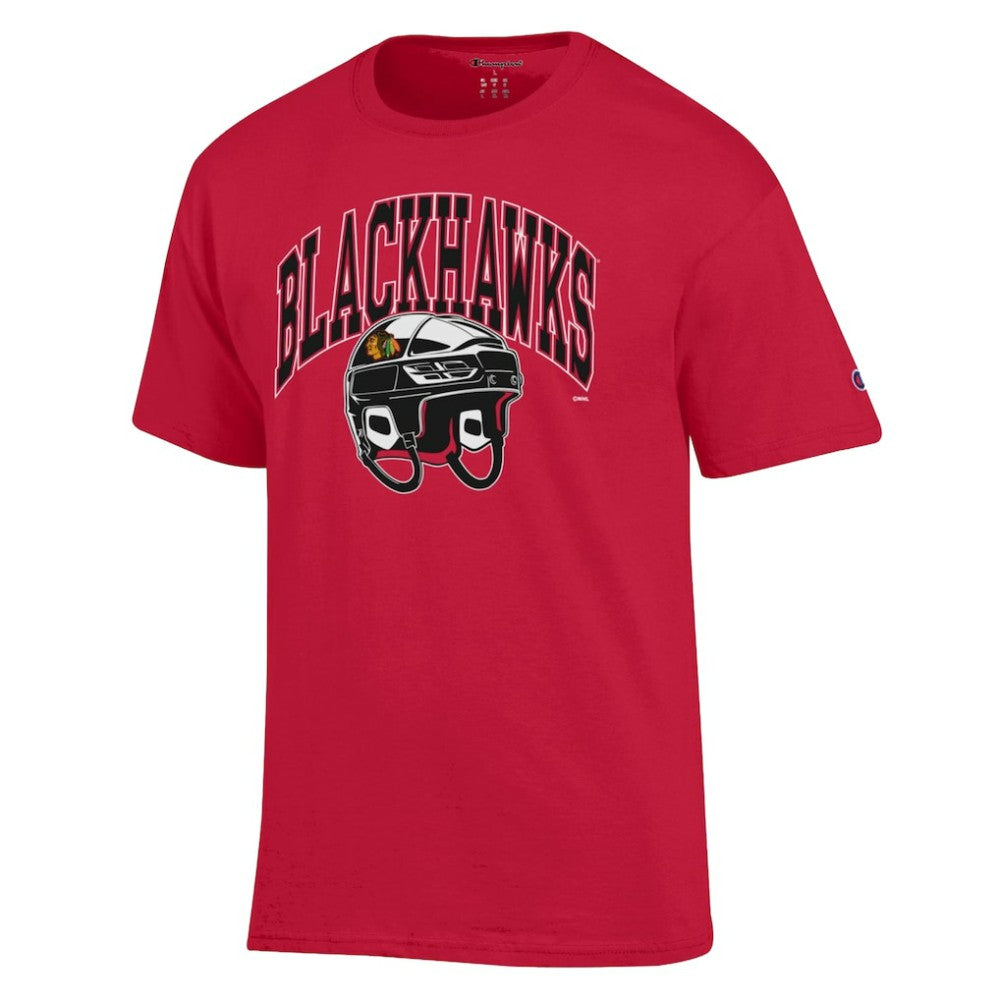Chicago Blackhawks Champion Helmet T-Shirt - Red T-shirts