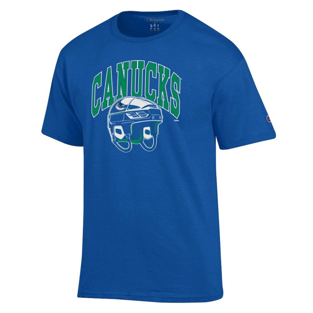 Vancouver Canucks Champion Helmet T-Shirt - Royal T-shirts