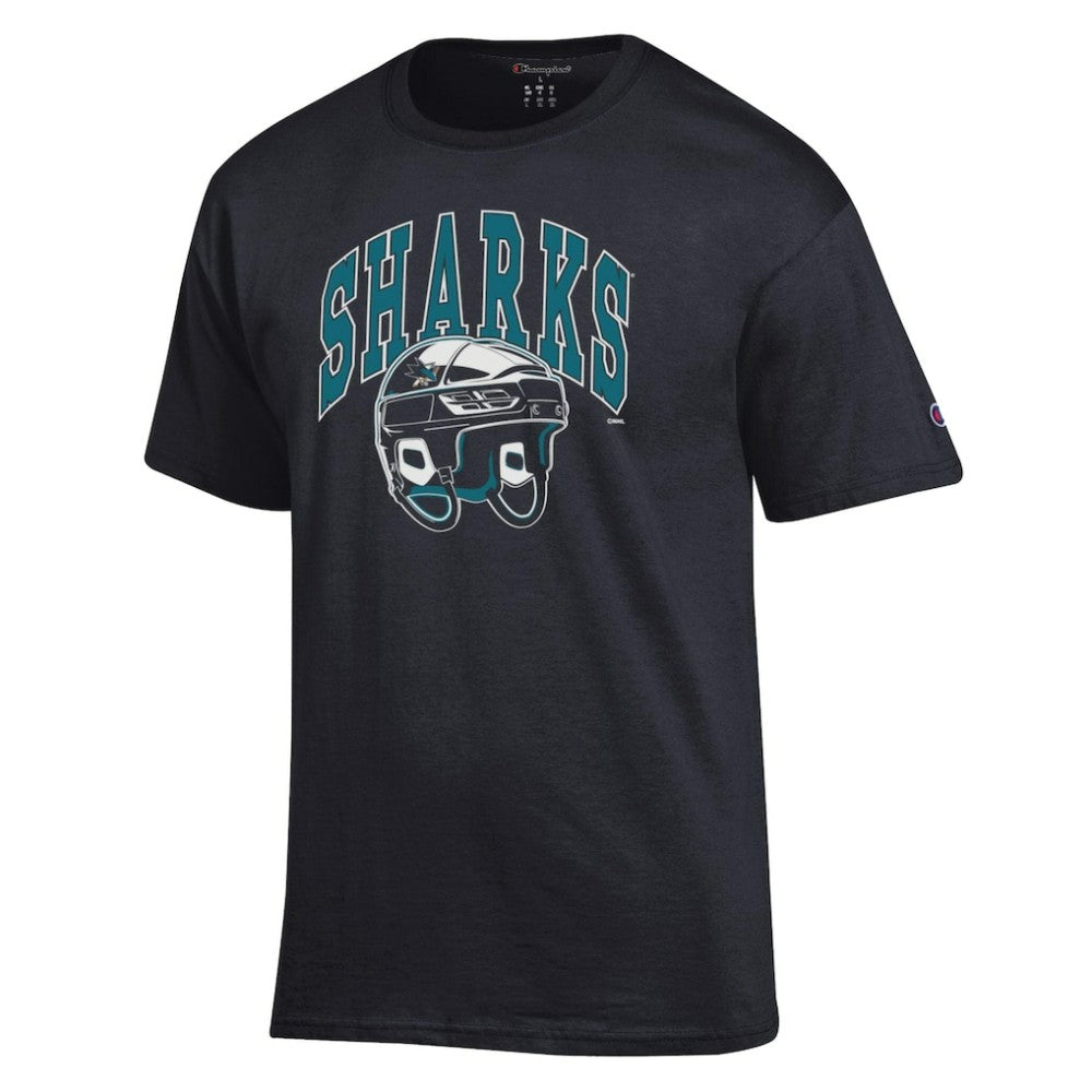 San Jose Sharks Champion Helmet T-Shirt - Black T-shirts
