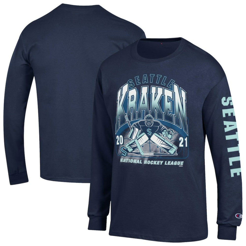 Seattle Kraken Champion Long Sleeve Jersey T-Shirt - Navy T-shirts