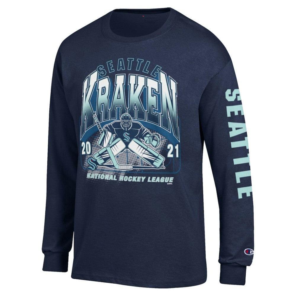 Seattle Kraken Champion Long Sleeve Jersey T-Shirt - Navy T-shirts
