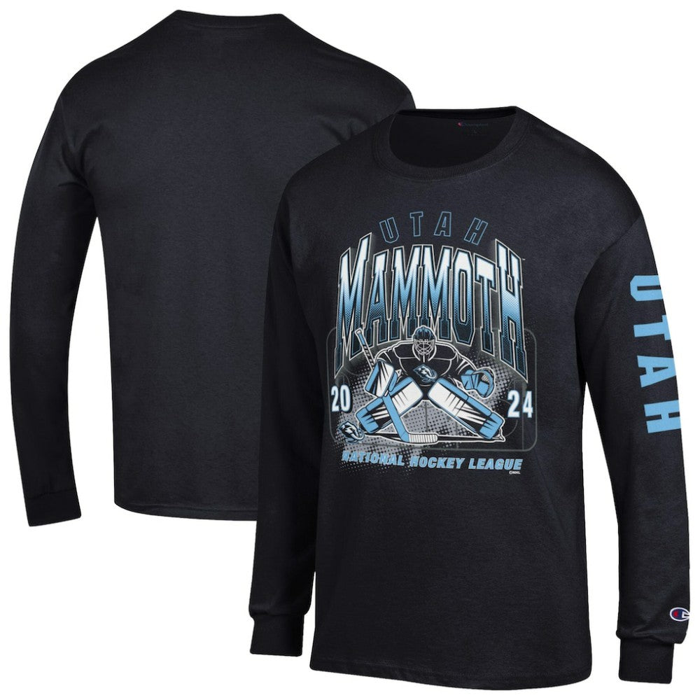Utah Mammoth Champion Long Sleeve Jersey T-Shirt - Black T-shirts