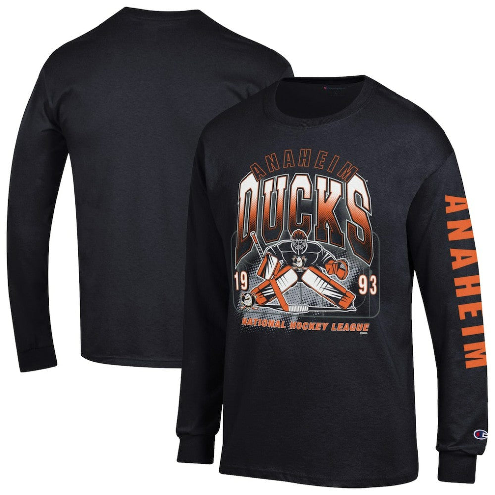 Anaheim Ducks Champion Long Sleeve Jersey T-Shirt - Black T-shirts