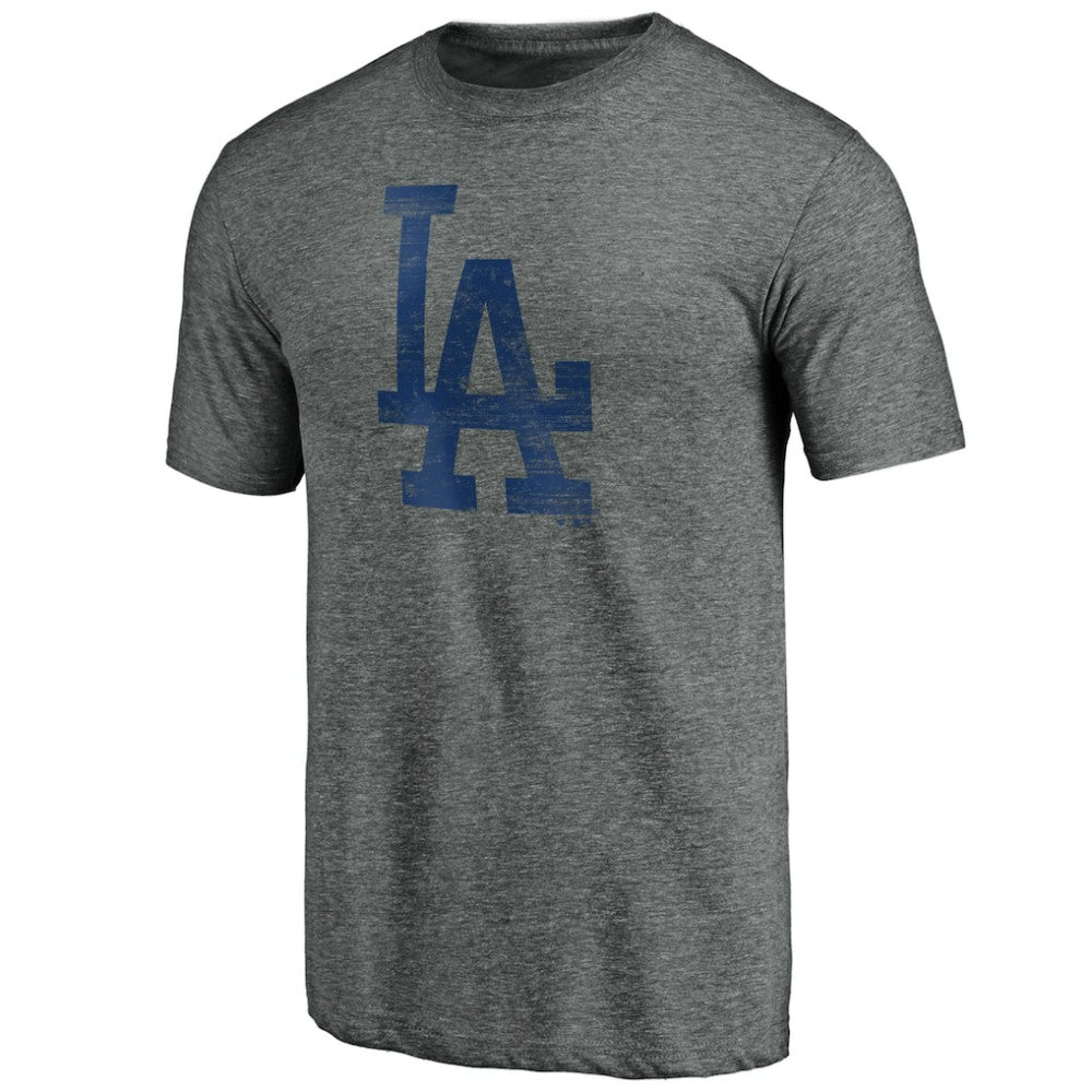 Los Angeles Dodgers Weathered Logo Tri-Blend T-Shirt Heather Gray