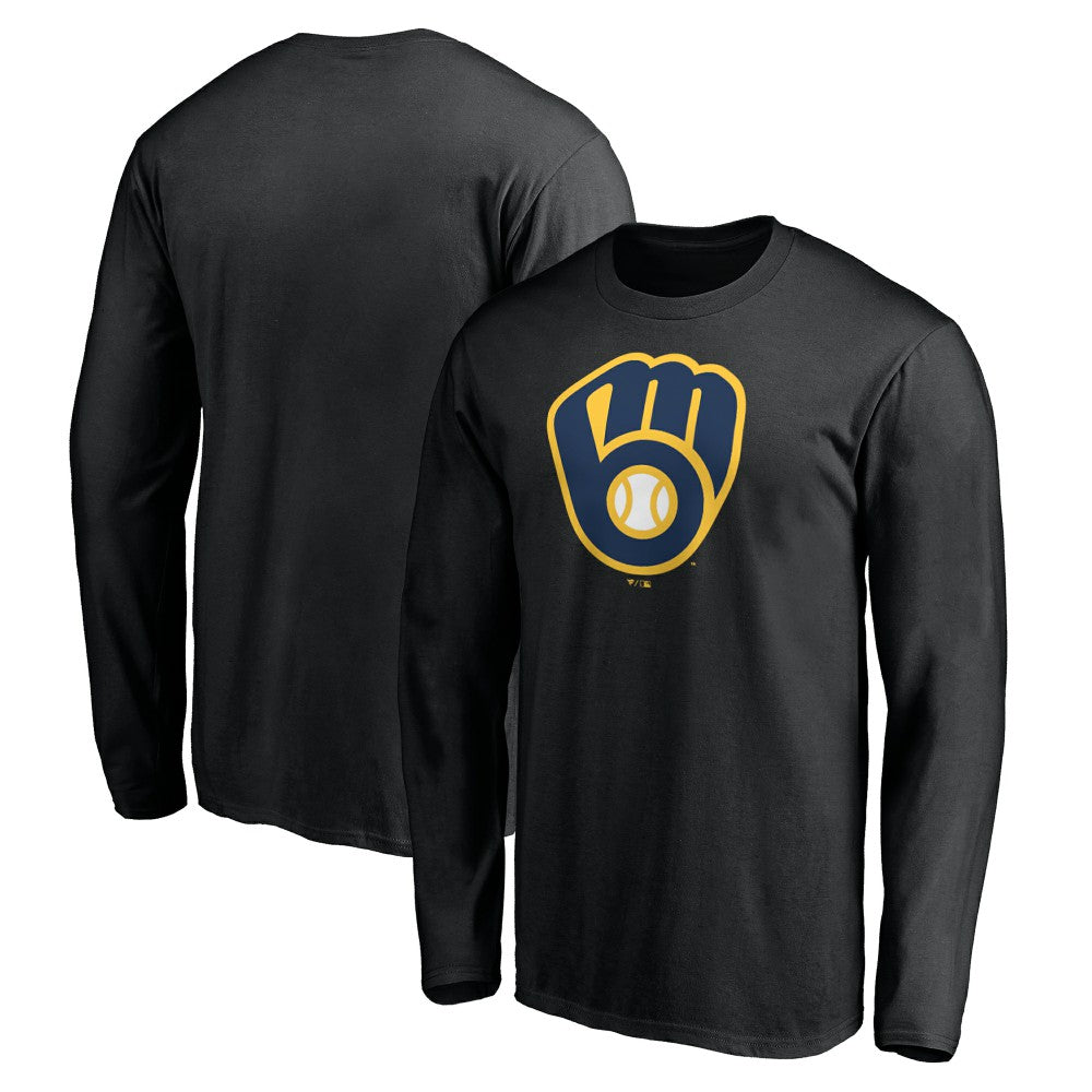 Milwaukee Brewers Team Logo Long Sleeve T-Shirt Black