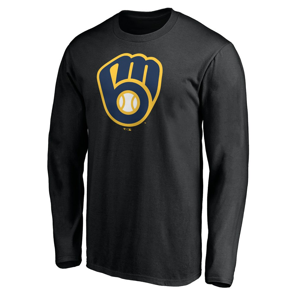 Milwaukee Brewers Team Logo Long Sleeve T-Shirt Black