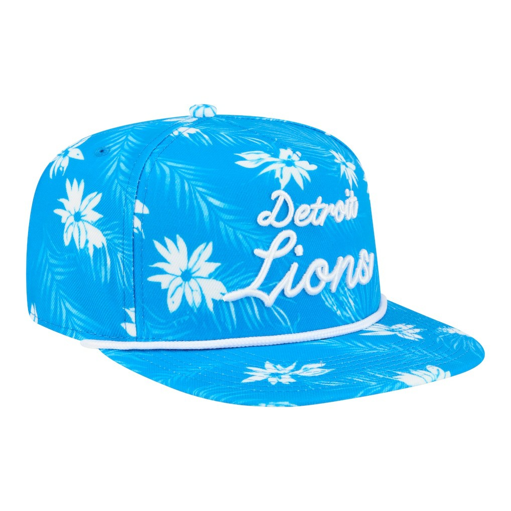 Detroit Lions New Era Palm Print A-Frame 9FIFTY Snapback Hat - Blue online