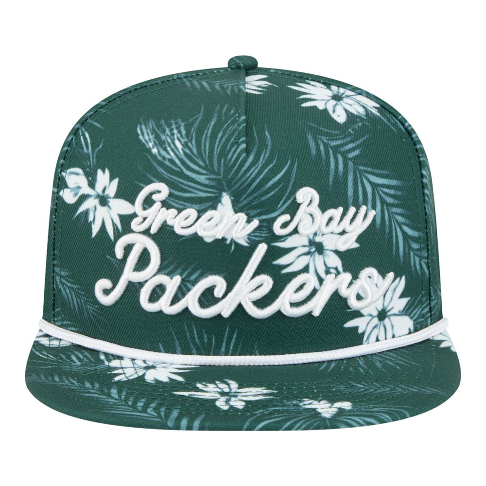 Green Bay Packers New Era Palm Print A-Frame 9FIFTY Snapback Hat - Green outlet