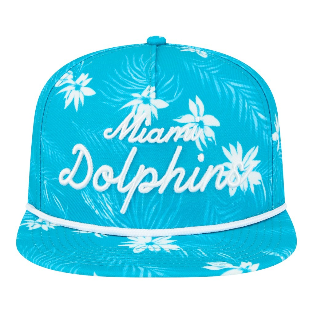 Miami Dolphins New Era Palm Print A-Frame 9FIFTY Snapback Hat - Aqua outlet
