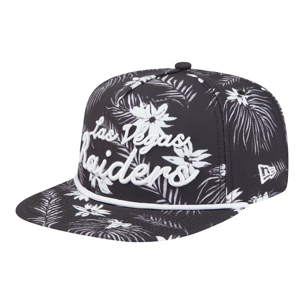 Las Vegas Raiders New Era Palm Print A-Frame 9FIFTY Snapback Hat - Black on sale
