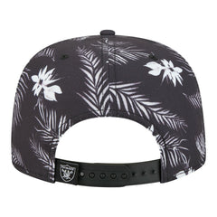 Las Vegas Raiders New Era Palm Print A-Frame 9FIFTY Snapback Hat - Black on sale