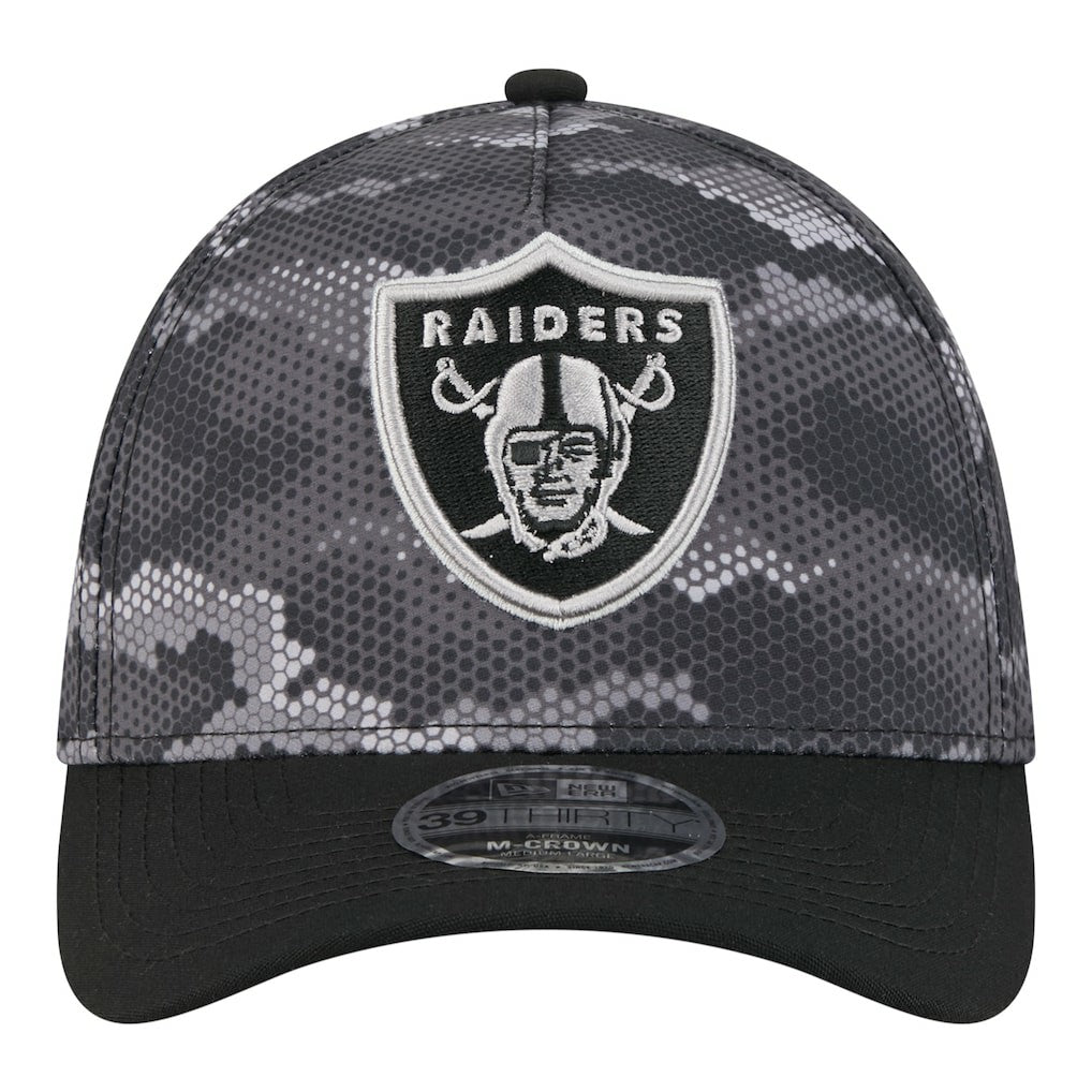 Las Vegas Raiders New Era Camo A-Frame 39THIRTY Flex Hat - Black sale