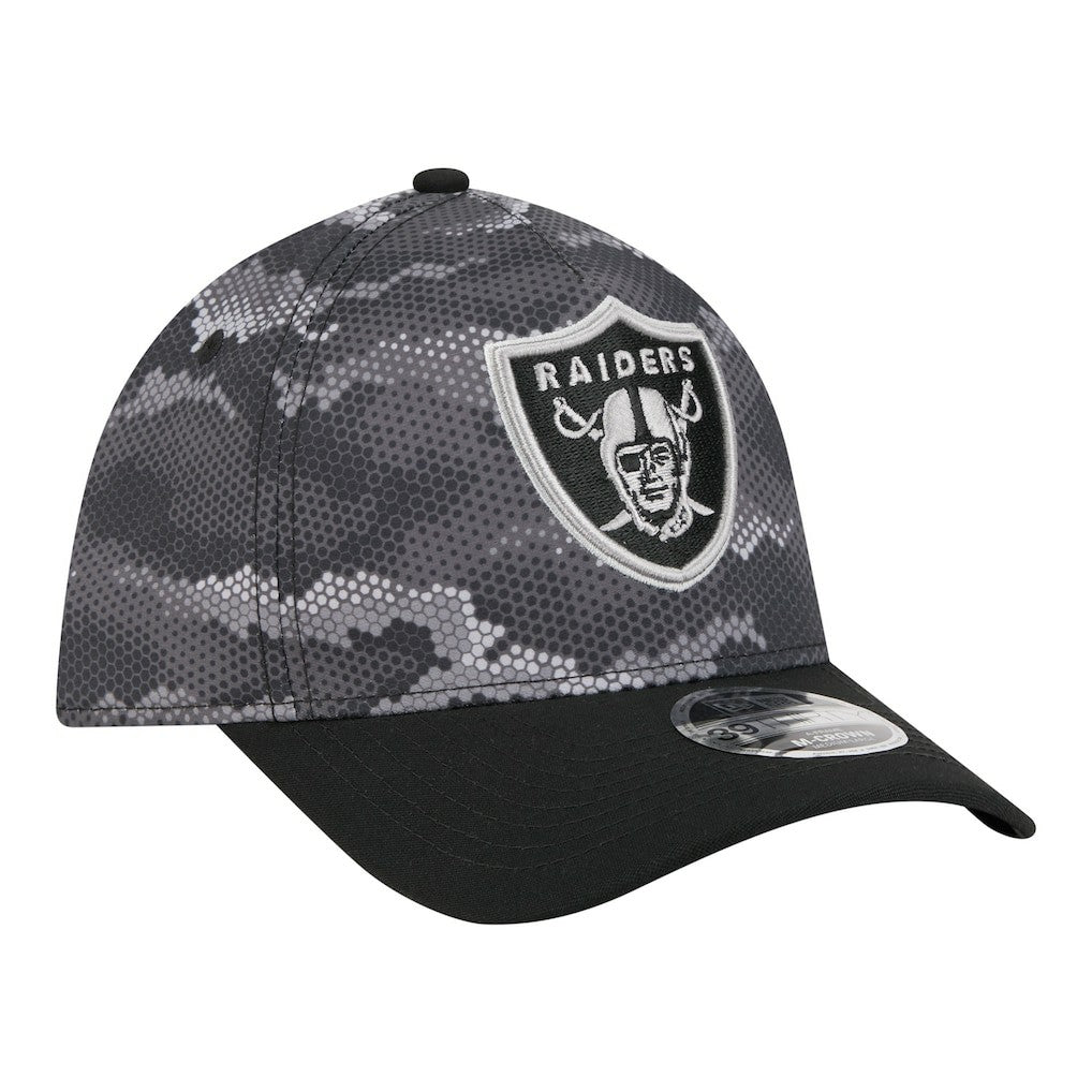 Las Vegas Raiders New Era Camo A-Frame 39THIRTY Flex Hat - Black sale