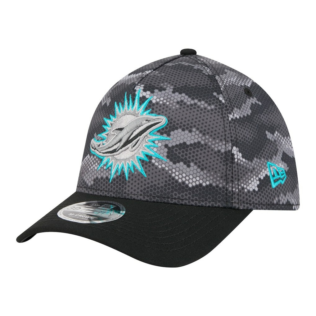 Miami Dolphins New Era Camo A-Frame 39THIRTY Flex Hat - Black outlet