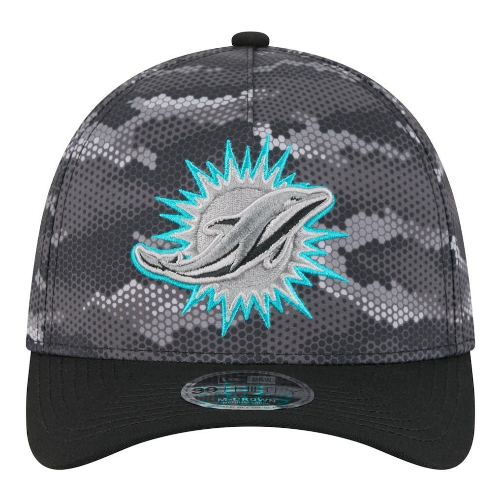 Miami Dolphins New Era Camo A-Frame 39THIRTY Flex Hat - Black outlet