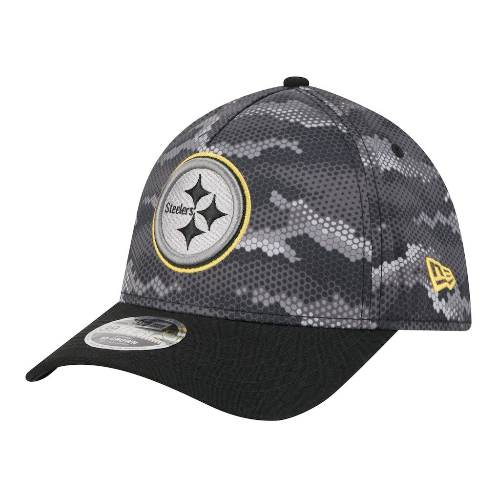 Pittsburgh Steelers New Era Camo A-Frame 39THIRTY Flex Hat - Black discount
