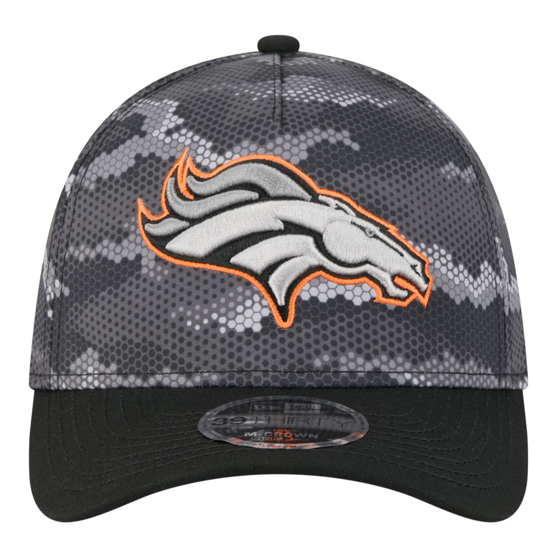 Denver Broncos New Era Camo A-Frame 39THIRTY Flex Hat - Black for sale