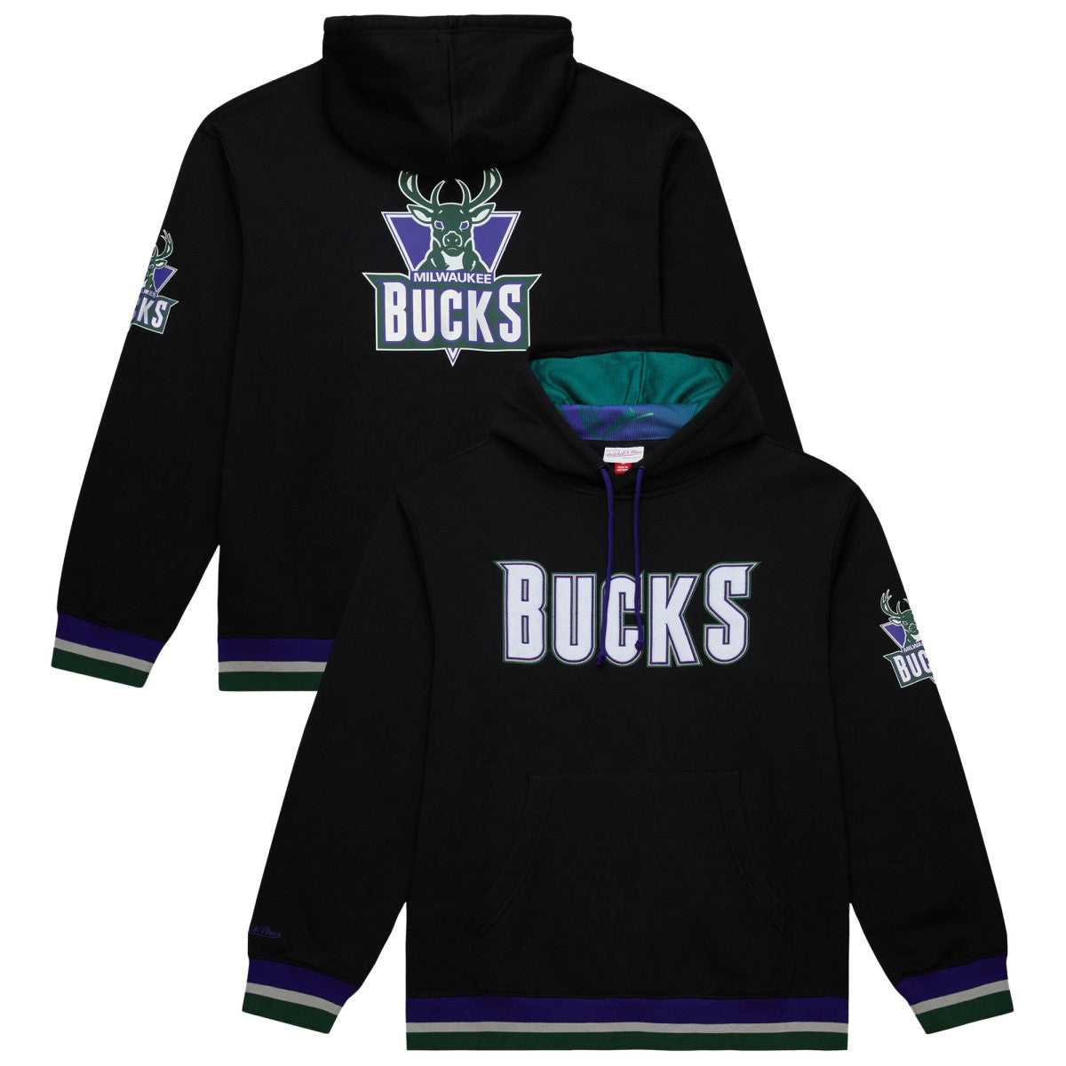Milwaukee Bucks Unisex Vintage Heavyweight Hoodie - Black cheap