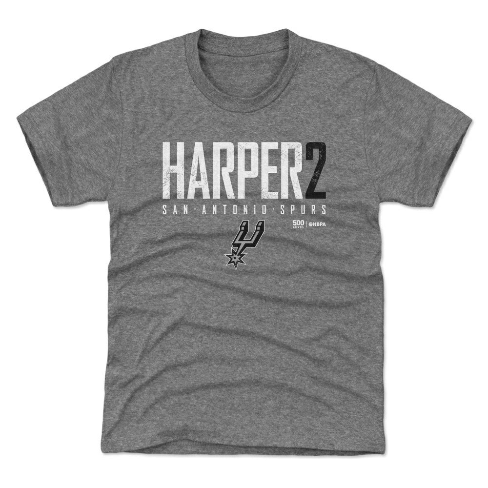Dylan Harper San Antonio Spurs 500 Level Youth Elite Name & Number T-Shirt - Heather Gray online