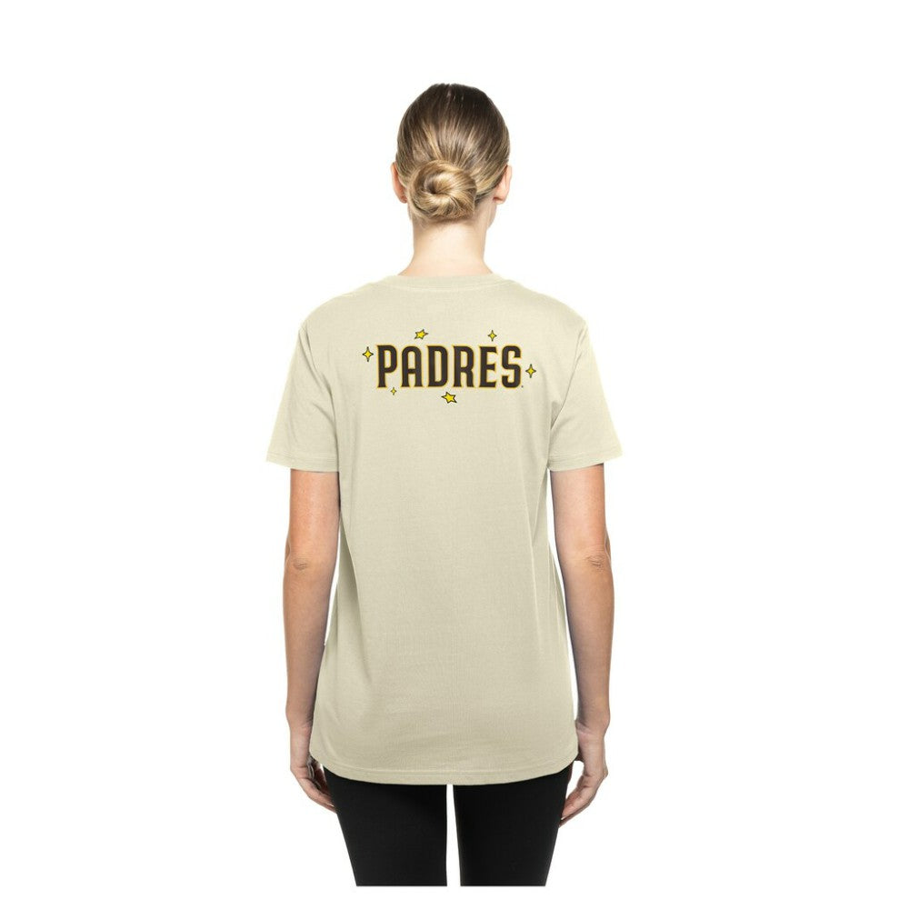 San Diego Padres Women's Stars & Cap T-Shirt Cream