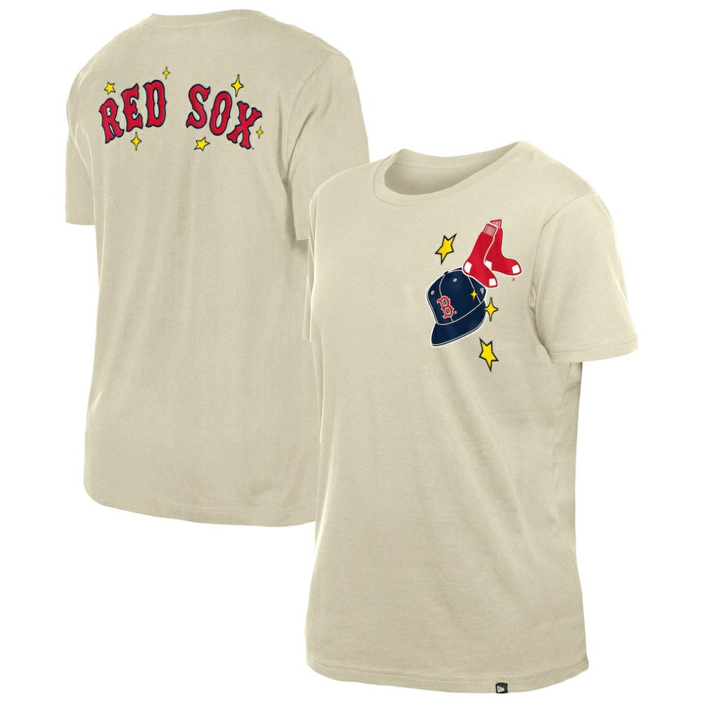 Boston Red Sox Women's Stars & Cap T-Shirt Cream