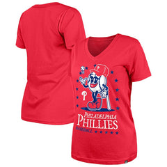 Philadelphia Phillies Women's Little Miss 2 V-Neck T-Shirt Red
