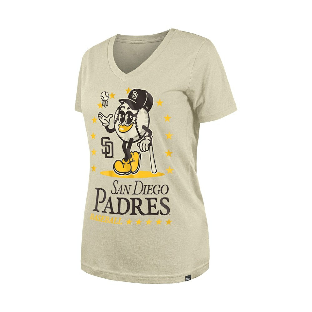 San Diego Padres Women's Little Miss 2 V-Neck T-Shirt Sand