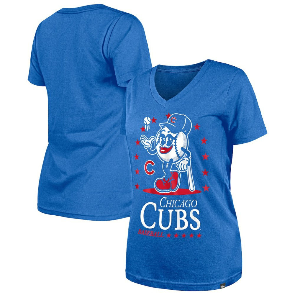 Chicago Cubs Women's Little Miss 2 V-Neck T-Shirt Royal